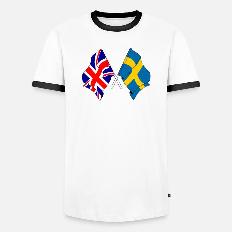 DrapeauAngleterre, drapeau Suède - T-shirt contrasté Homme - blanc/noir