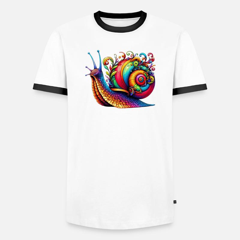 Schnecke - Männer Kontrast-T-Shirt - Weiß/Schwarz