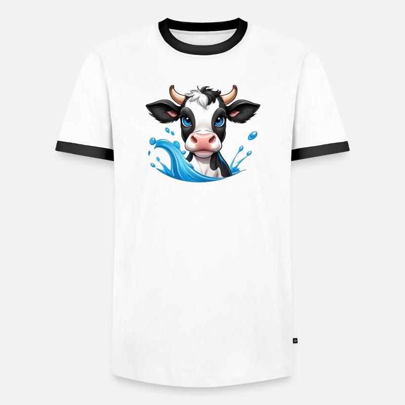 Dearest dairy cow - Men's Ringer Shirt - white/black