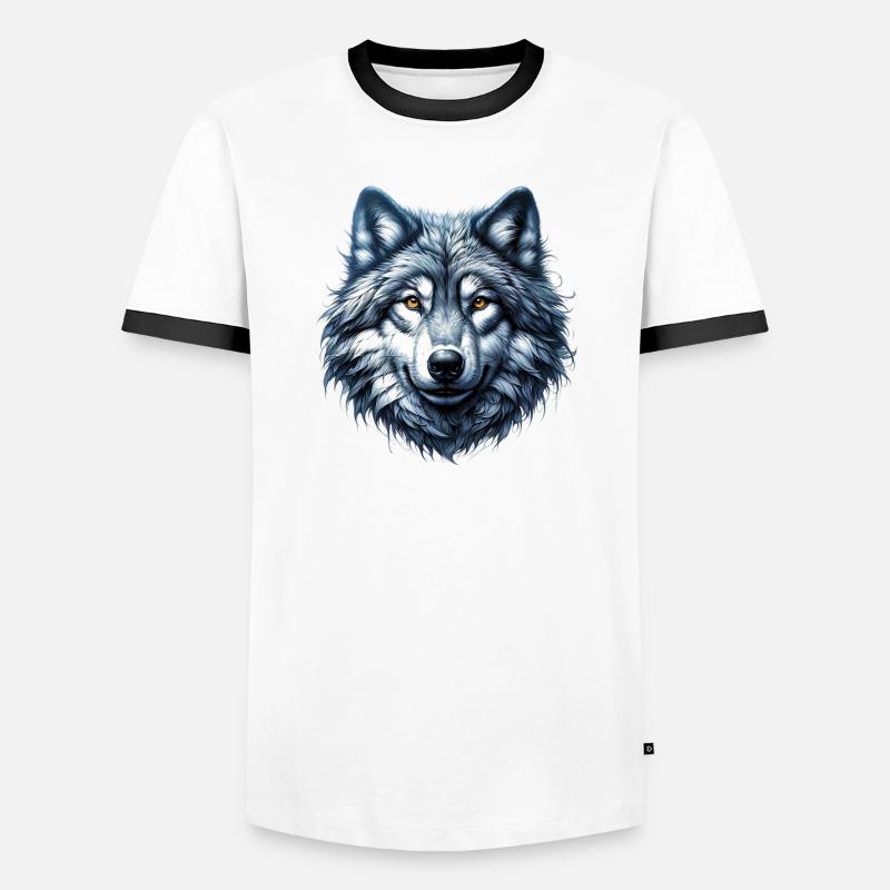 Wolf - Men's Ringer Shirt - white/black