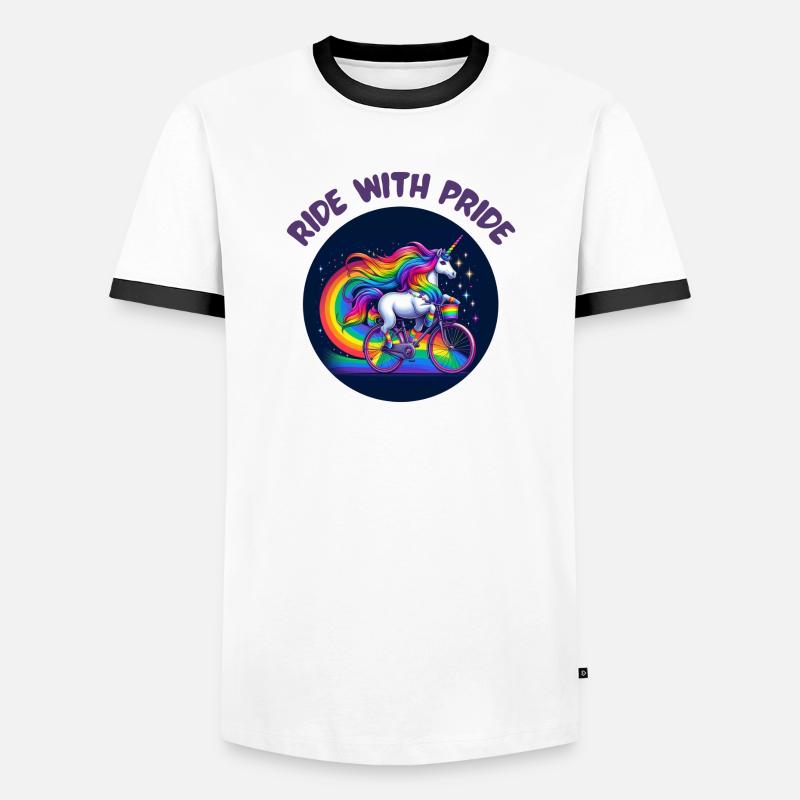 Ride with Pride - Men's Ringer Shirt - white/black