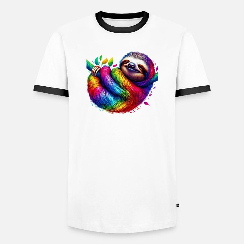 Sloth - Men's Ringer Shirt - white/black