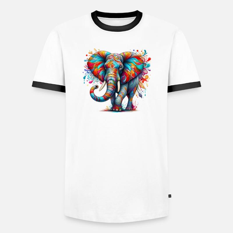 Elephant - Men's Ringer Shirt - white/black