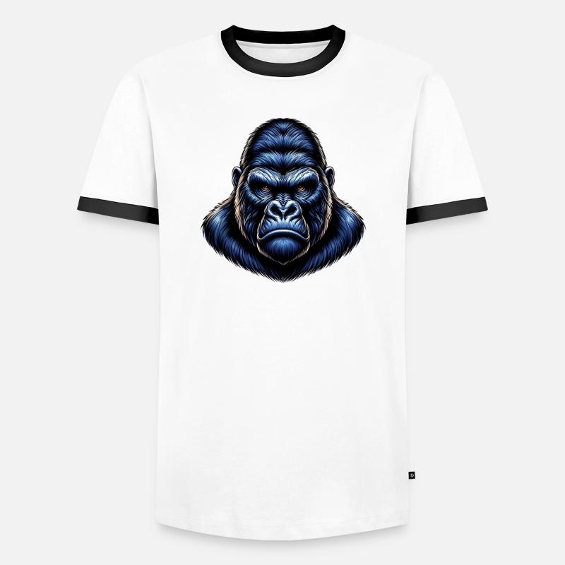 Gorilla - Männer Kontrast-T-Shirt - Weiß/Schwarz