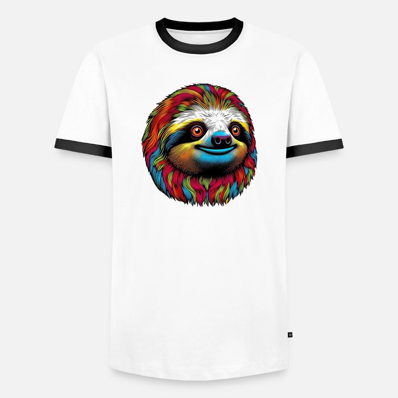 Sloth - Men's Ringer Shirt - white/black