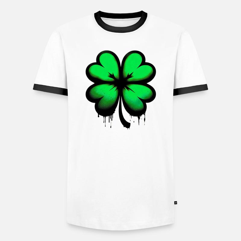 Four-leaf clover - Men's Ringer Shirt - white/black