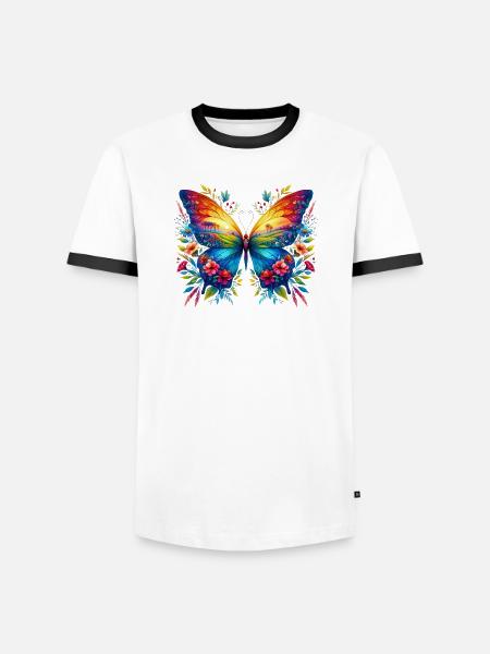 Butterfly - Men's Ringer Shirt - white/black
