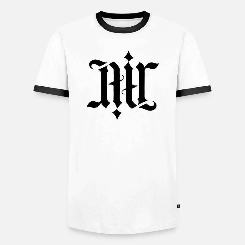Ambigramm - Air  - Männer Kontrast-T-Shirt - Weiß/Schwarz
