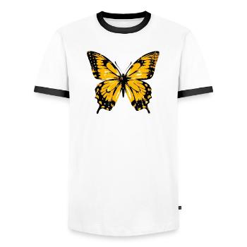 Papillon - T-shirt contrasté Homme - blanc/noir - Devant - AI Model Female 172 light (172cm) & AI Model Male 178 dark (178cm)