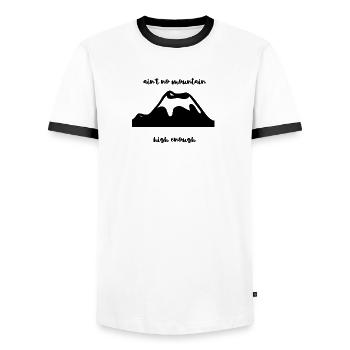 mountain - Männer Kontrast-T-Shirt - Weiß/Schwarz - Vorne - AI Model Female 172 light (172cm) & AI Model Male 178 dark (178cm)