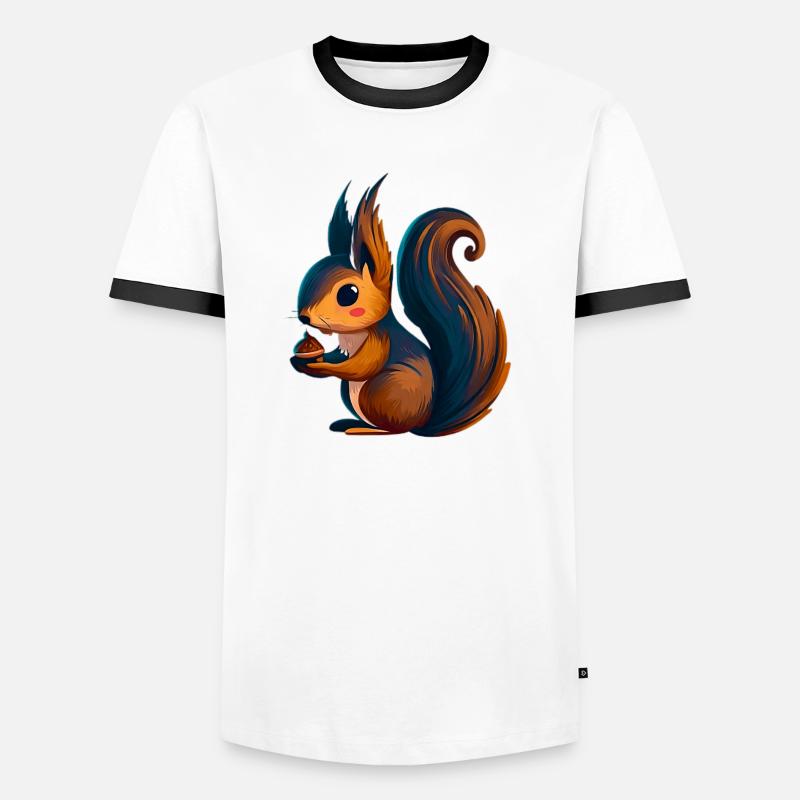 Eichhörnchen - Männer Kontrast-T-Shirt - Weiß/Schwarz