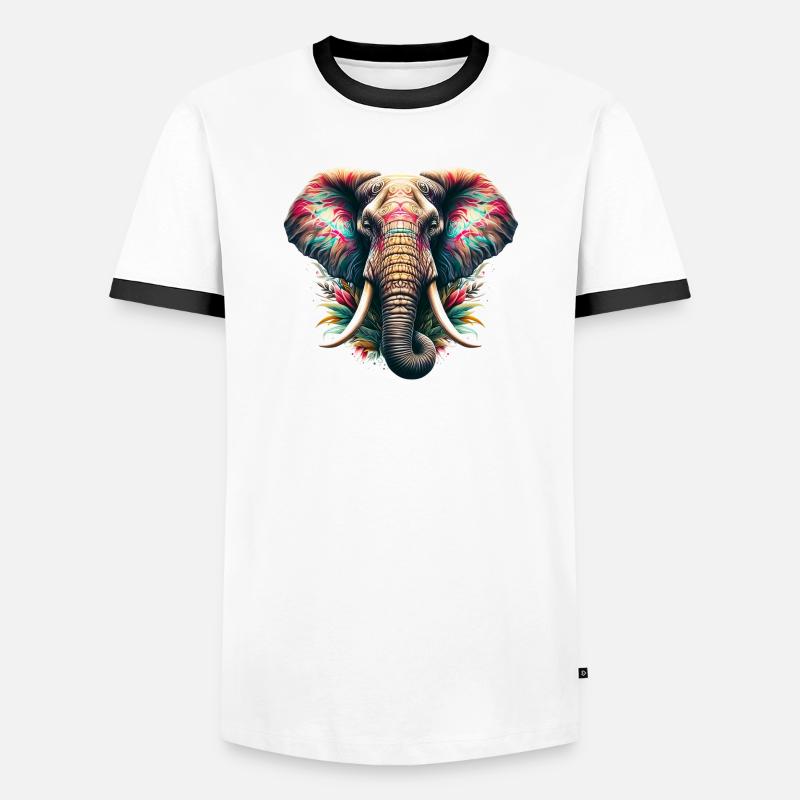 Elephant - Men's Ringer Shirt - white/black