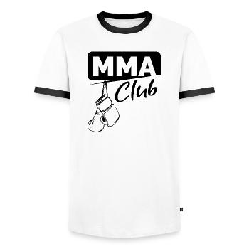MMA Club Martial Arts Gym Dojo FIghter Logo Graphique - T-shirt contrasté Homme - blanc/noir - Devant - AI Model Female 172 light (172cm) & AI Model Male 178 dark (178cm)