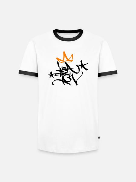 Graffiti Tag Bachelor Party Crew King 02 2C - Men's Ringer Shirt - white/black