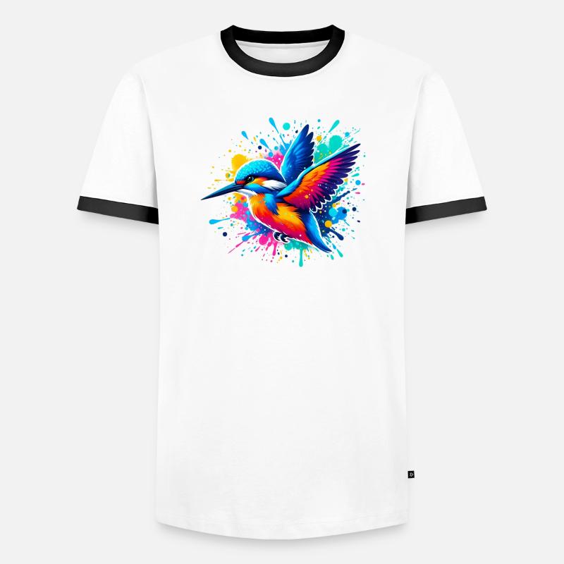 Eisvogel - Männer Kontrast-T-Shirt - Weiß/Schwarz