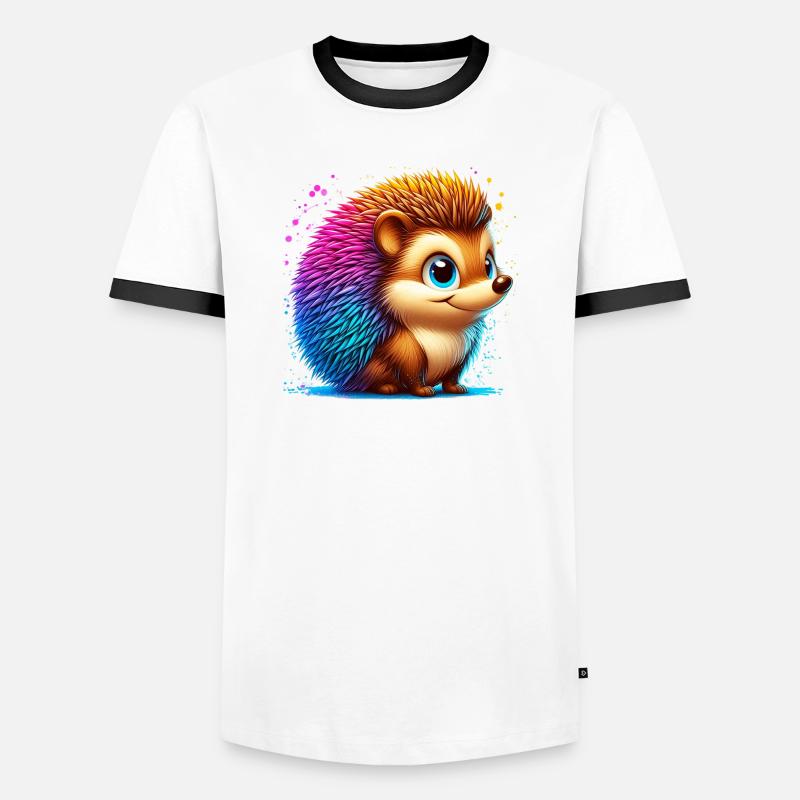Igel - Männer Kontrast-T-Shirt - Weiß/Schwarz