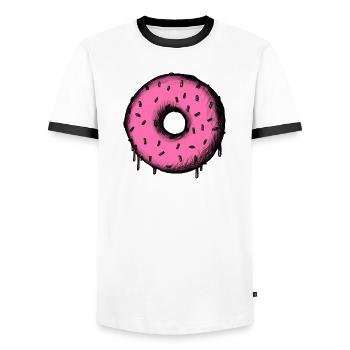 Delicious Donut Circle - Männer Kontrast-T-Shirt - Weiß/Schwarz - Vorne - AI Model Female 172 light (172cm) & AI Model Male 178 dark (178cm)