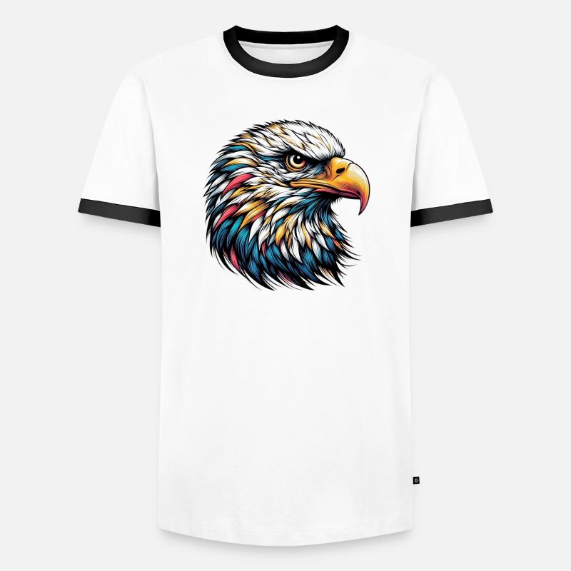 Eagle - Men's Ringer Shirt - white/black