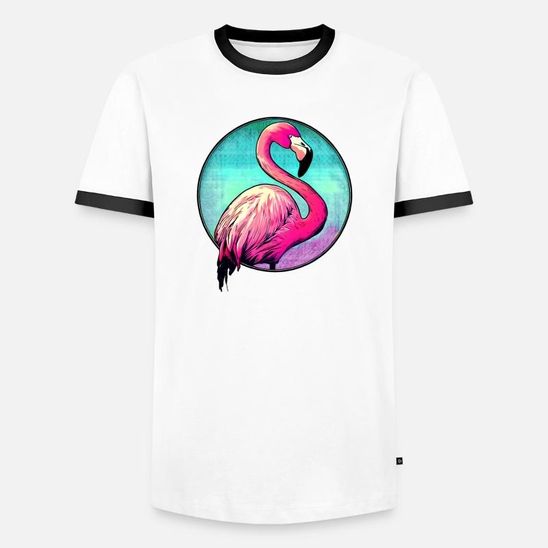 Flamingo - Men's Ringer Shirt - white/black