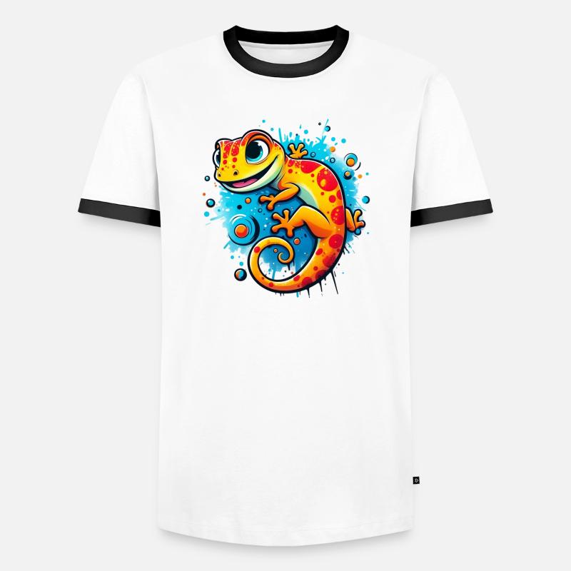 Gecko - Men's Ringer Shirt - white/black