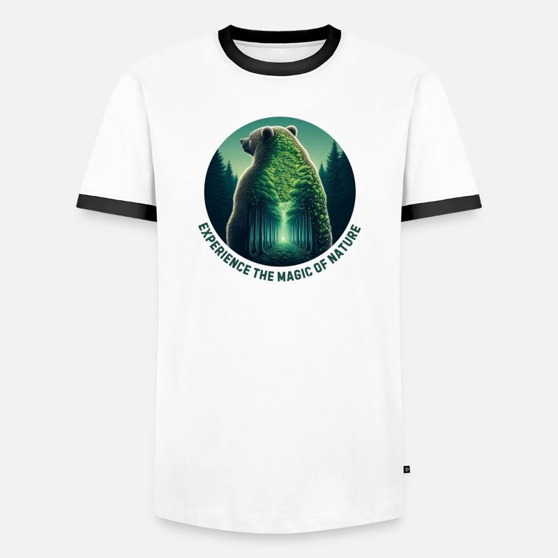 Bear - Men's Ringer Shirt - white/black