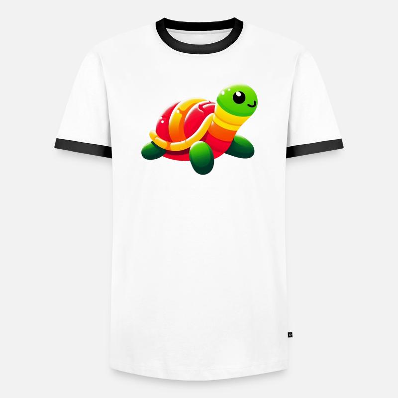 Turtle - Men's Ringer Shirt - white/black