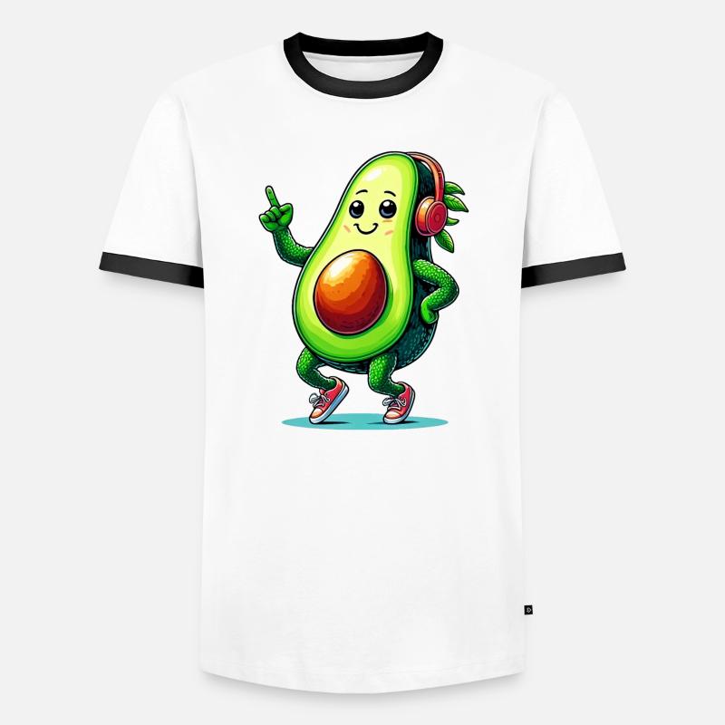 Avocado Bale - Men's Ringer Shirt - white/black