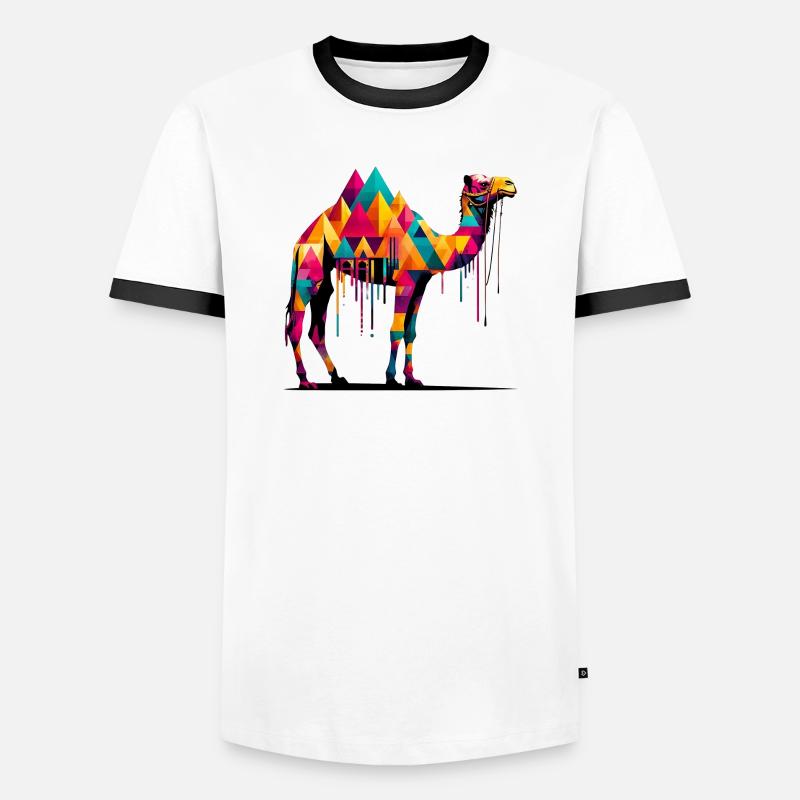 Camel - Men's Ringer Shirt - white/black