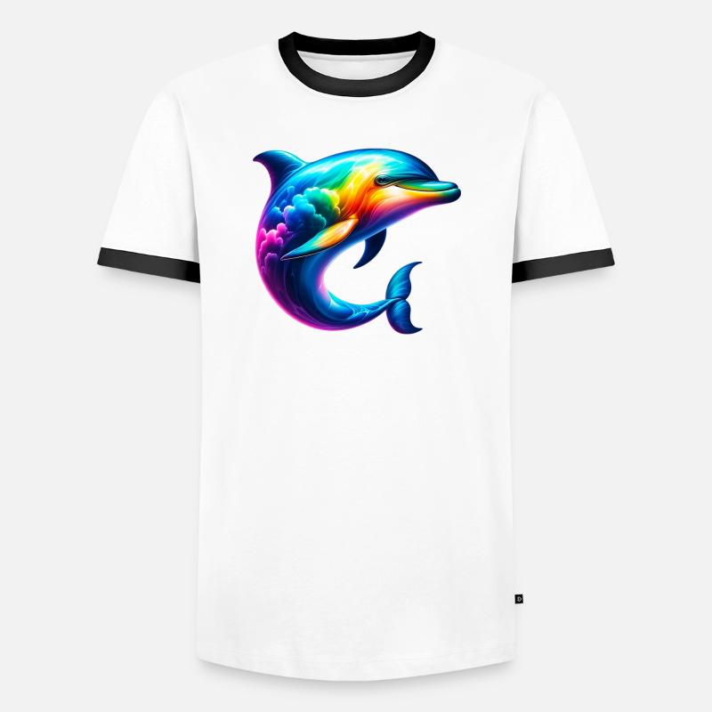 Dolphin - Men's Ringer Shirt - white/black