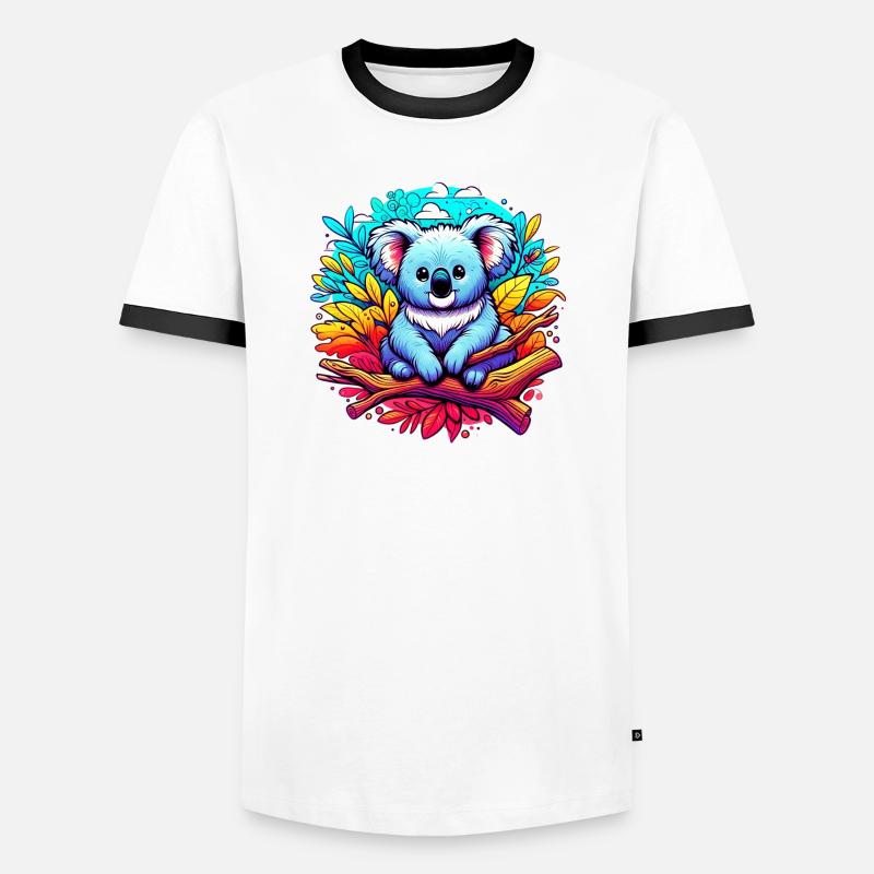 Koala - Männer Kontrast-T-Shirt - Weiß/Schwarz