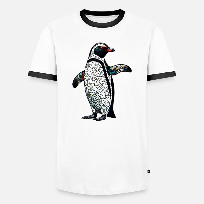 Penguin - Men's Ringer Shirt - white/black