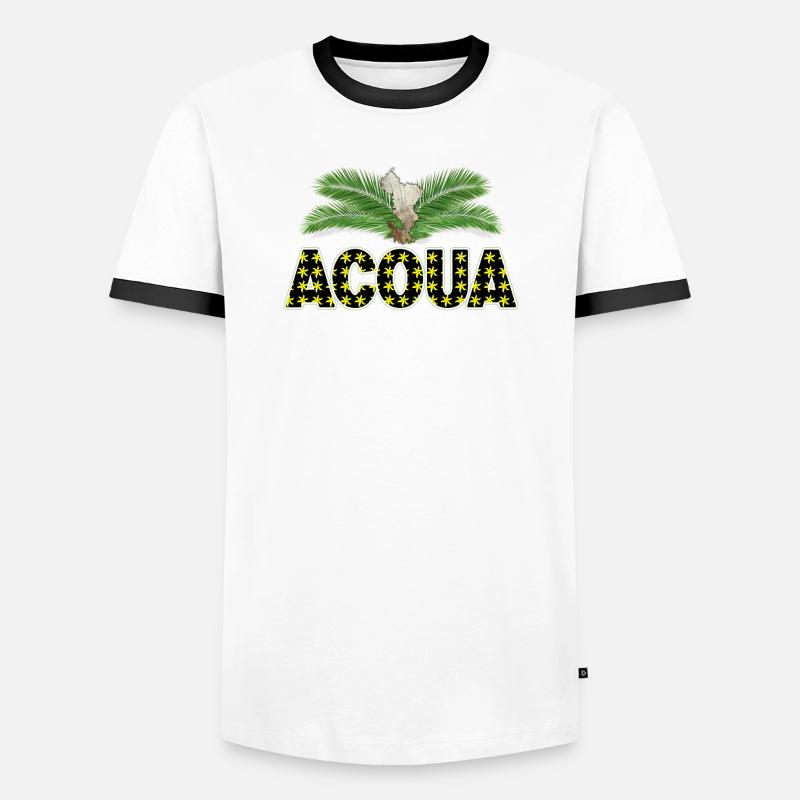 ACOUA - Men's Ringer Shirt - white/black