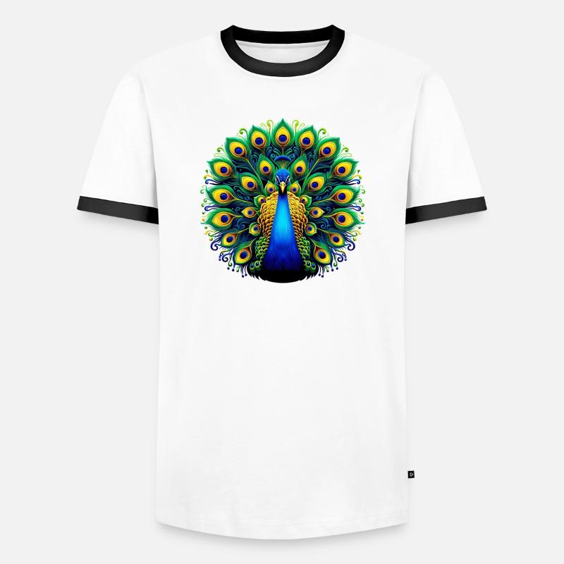Peacock - Men's Ringer Shirt - white/black