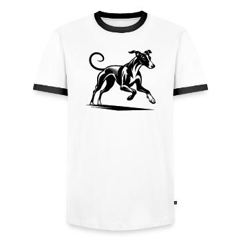 Galgo - T-shirt contrasté Homme - blanc/noir - Devant - AI Model Female 172 light (172cm) & AI Model Male 178 dark (178cm)