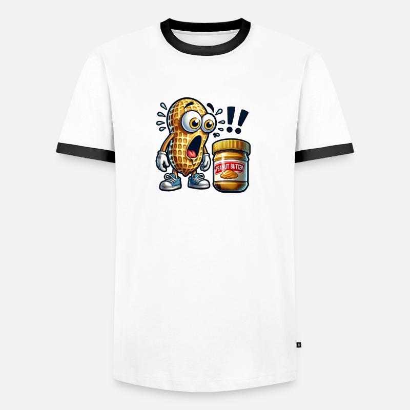 Funny peanut design - Men's Ringer Shirt - white/black