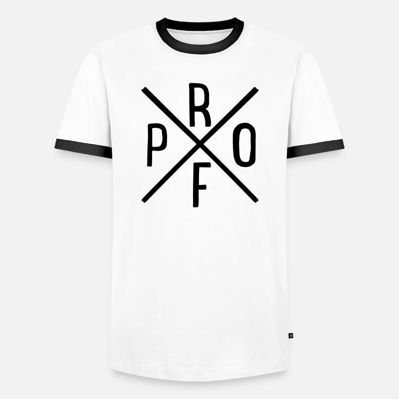 Prof - Männer Kontrast-T-Shirt - Weiß/Schwarz