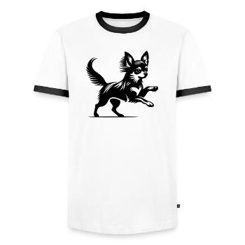Chihuahua - Men's Ringer Shirt - white/black - Front - AI Model Female 172 light (172cm) & AI Model Male 178 dark (178cm)
