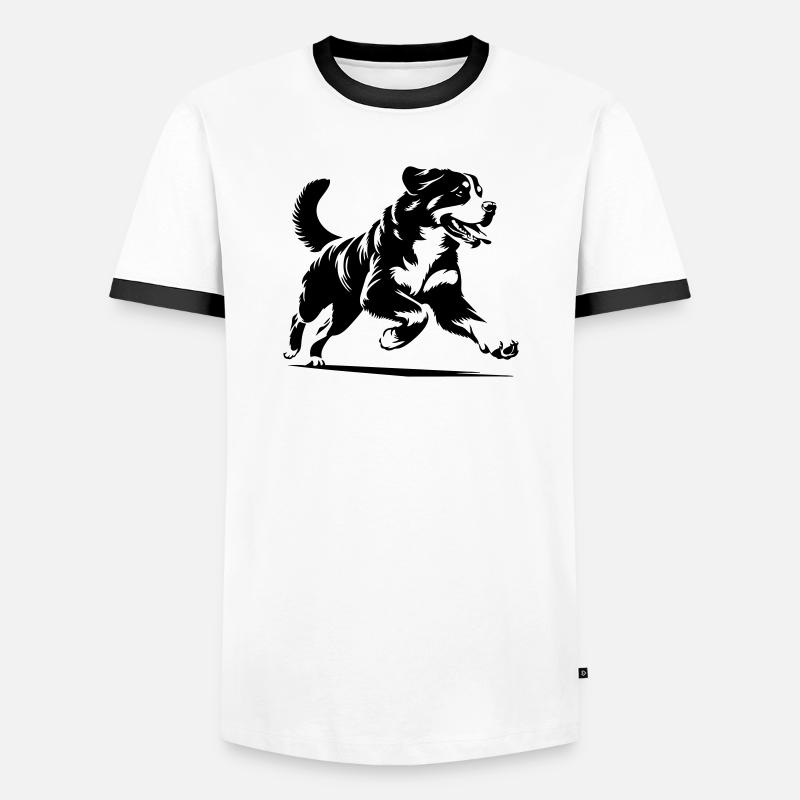 Berner Sennenhund - Männer Kontrast-T-Shirt - Weiß/Schwarz