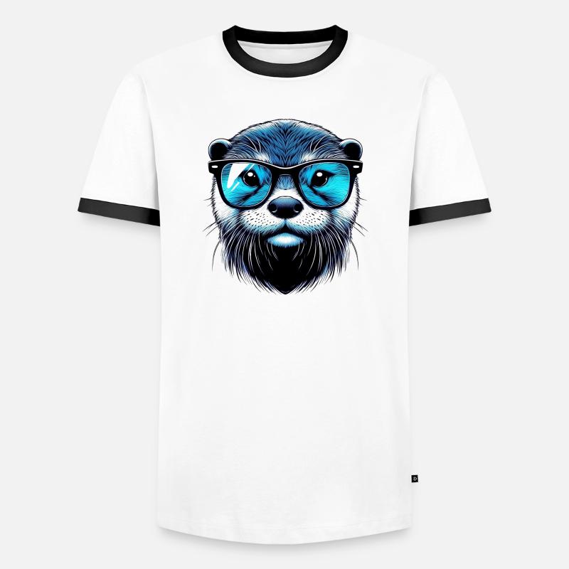 Odder - Herre kontrast-T-shirt - hvid/sort