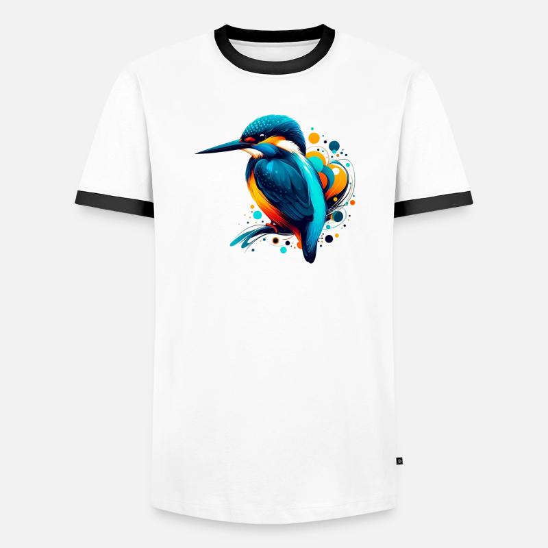 Eisvogel - Männer Kontrast-T-Shirt - Weiß/Schwarz