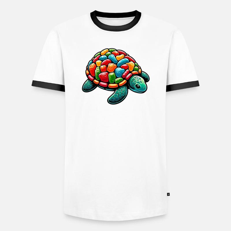 Turtle - Men's Ringer Shirt - white/black