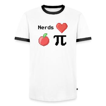 nerds love apple pi pie sprüche math s pixel - Männer Kontrast-T-Shirt - Weiß/Schwarz - Vorne - AI Model Female 172 light (172cm) & AI Model Male 178 dark (178cm)