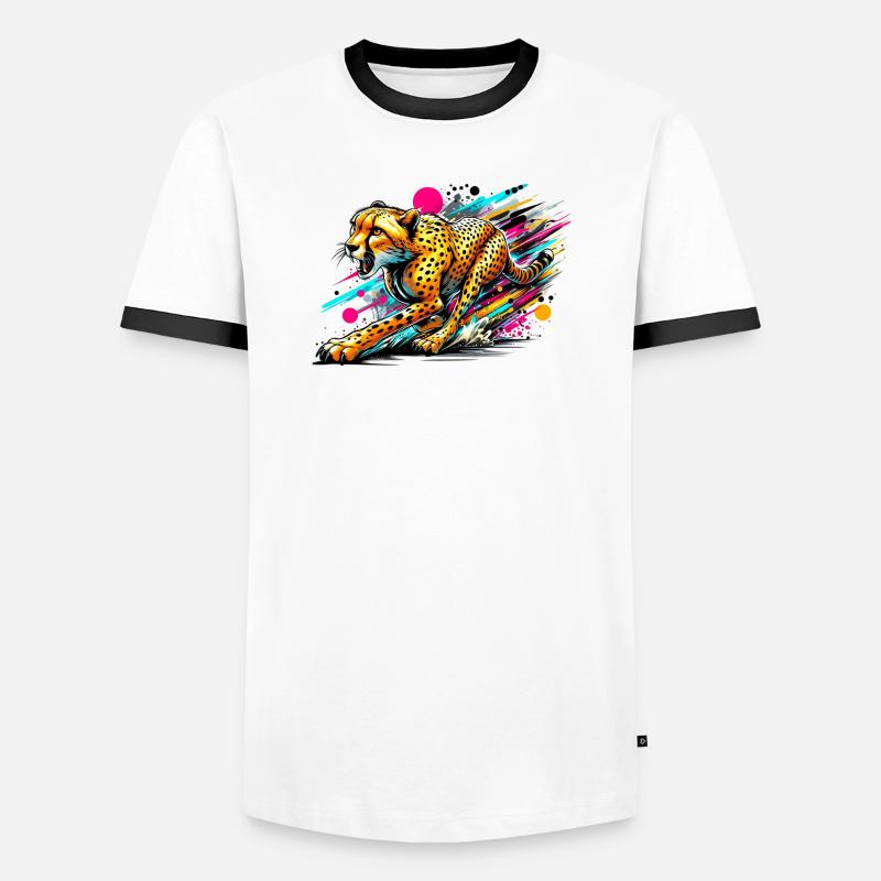 Cheetah - Men's Ringer Shirt - white/black