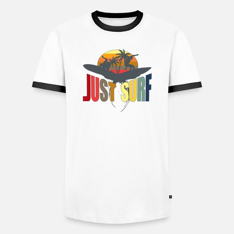 surf - Men's Ringer Shirt - white/black