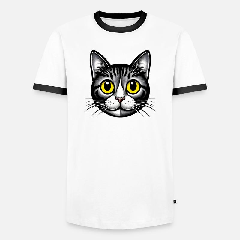 Cat - Men's Ringer Shirt - white/black