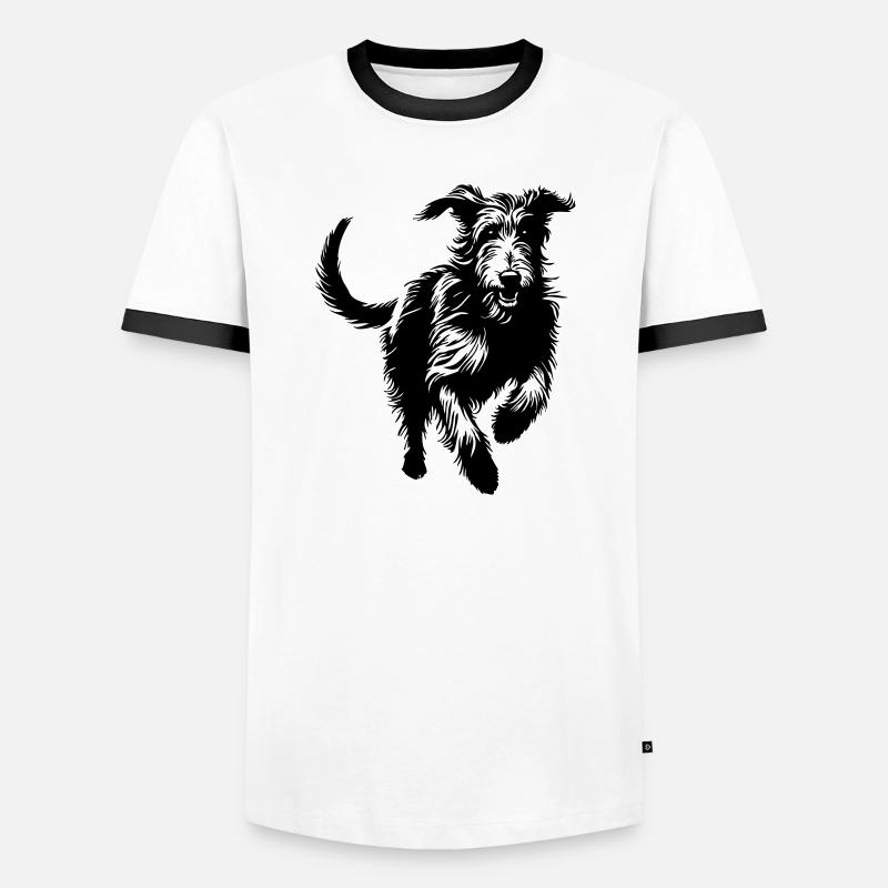 Irish Wolfhound - Männer Kontrast-T-Shirt - Weiß/Schwarz