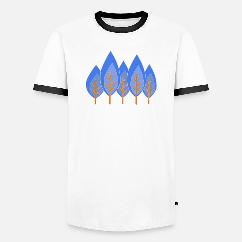 Trees - Men's Ringer Shirt - white/black