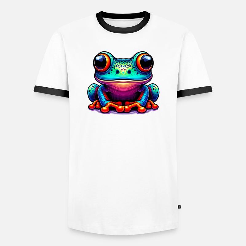 Frosch - Männer Kontrast-T-Shirt - Weiß/Schwarz