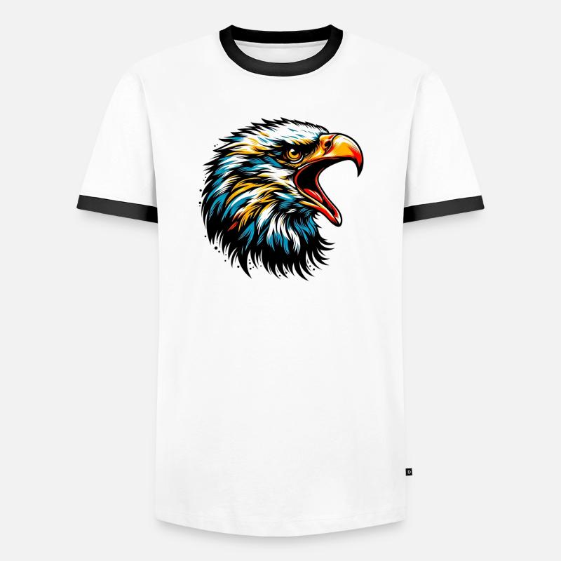 Eagle - Men's Ringer Shirt - white/black