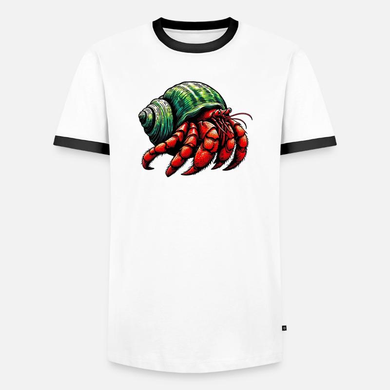 Hermit crab - Men's Ringer Shirt - white/black